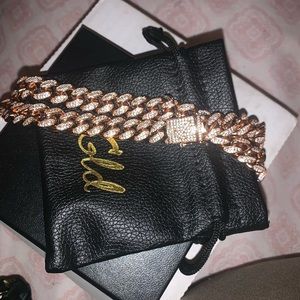 Cuban link rose gold chocker
